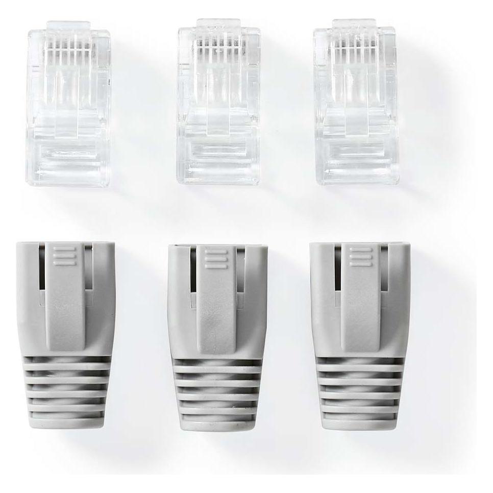 Nedis CCBW89360GY RJ45-Stecker RJ45 Pass Through Festes/verseiltes UTP CAT6 Gerade Vergoldet 10 Stüc (U/UTP, CAT6) (CCBW89360GY)