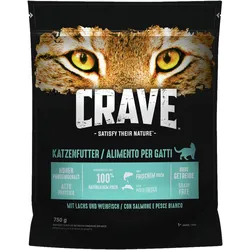 CRAVE Lachs & Weißfisch Katzentrockenfutter 750 Gramm