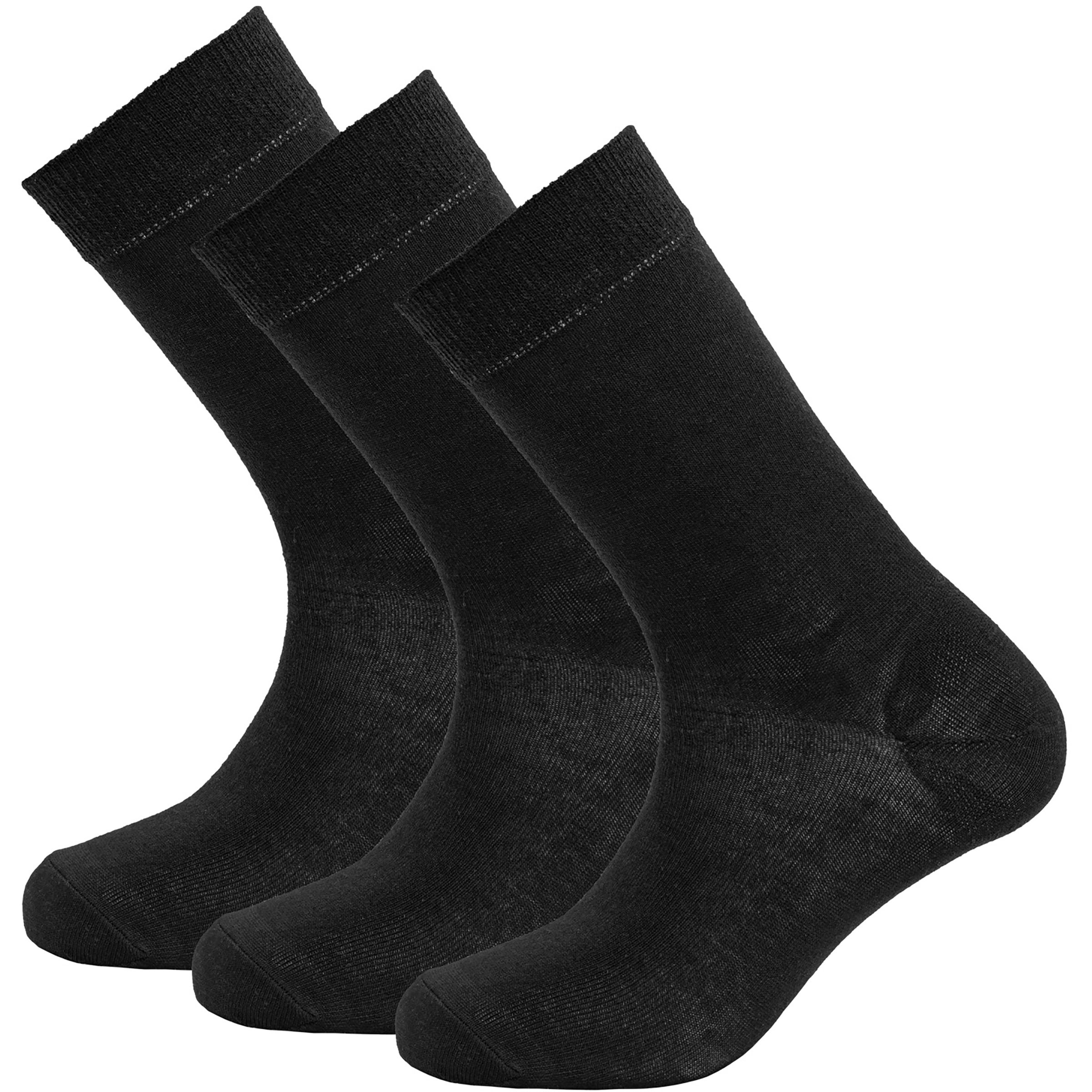 Devold Daily Merino Light 3er Pack Freizeitsocken schwarz Größe 41 Lifestyle Elastisch Merinowolle