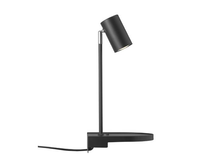 Applique murale avec étagère et usb noir pour placer des objets