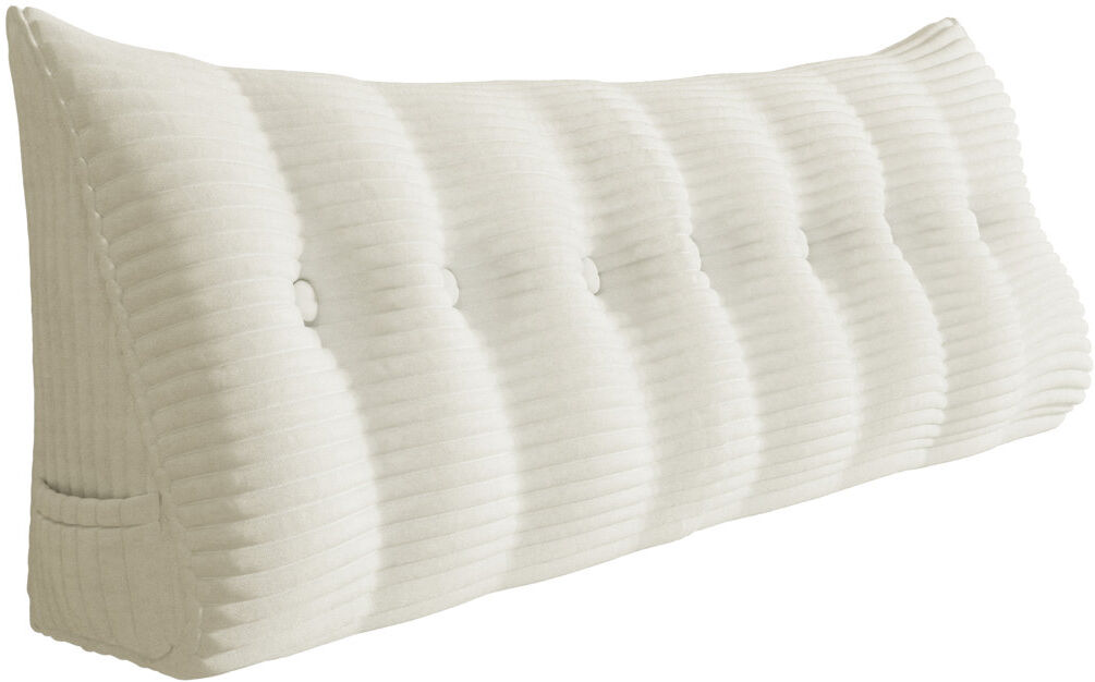 WOWMAX Corduroy Backrest Pillow White 50cm H x 200cm W
