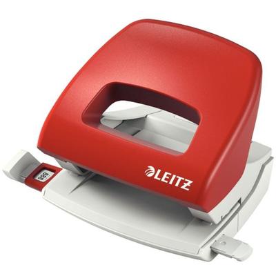 LEITZ Locher Topstyle 1,6mm mit Anschlagschiene rot Packung mit 30 Stück