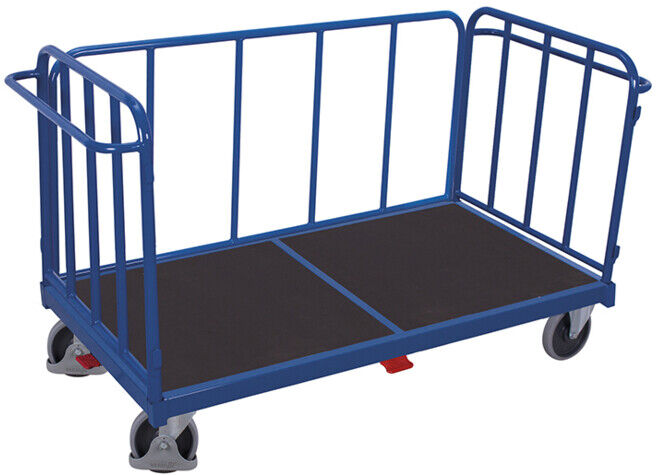 VARIOfit Chariot à trois parois avec montants verticaux 1,605 × 845 mm Capacité 500 kg (sw-1617)