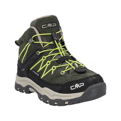 Wanderschuh CMP "KIDS RIGEL MID WP TREKKING SHOES", Kinder, Gr. 34, Synthetik, grün (pine, mela), Leder, Schuhe Wanderschuh, wasserdicht
