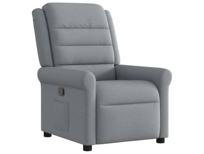 Tmriohed Relaxsessel mit Liegefunktion Hellgrau Polstersessel TV Sessel Ergonomischer TV-Sessel mit manueller 135 Grad Verstellung und praktischer Seitentasche fürs Wohnzimmer.