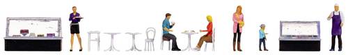 NOCH H0 Figuren-Themenwelt "Cafe" 16245 Bemalt