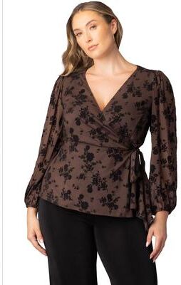 KIYONNA Alissa Long Sleeve Wrap Top