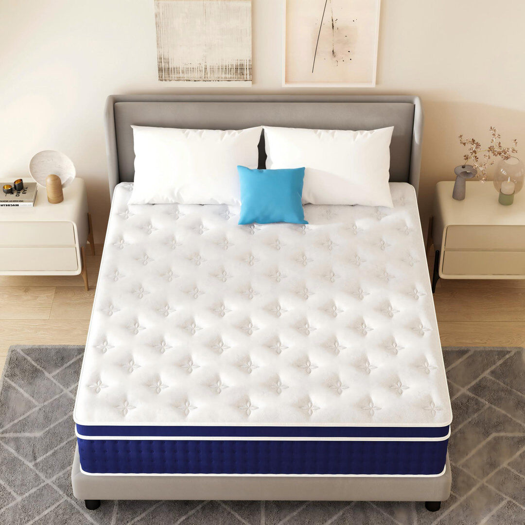 White Noise 27cm Medium Gel Memory Foam Pocket Sprung Mattress Kingsize (5')