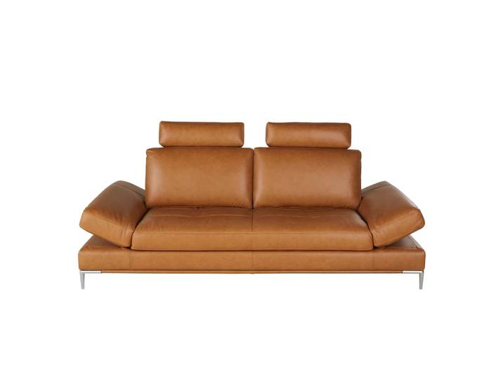 Kamelfarbenes, dreisitziges Sofa aus Rindsleder