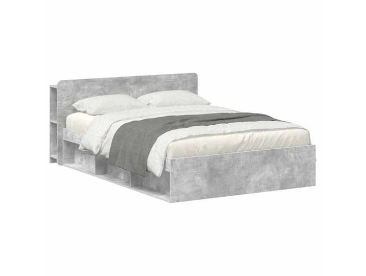 Lit chambre - Gris - Cadre de lit - avec rangement Gris béton 140x190 cm_42109