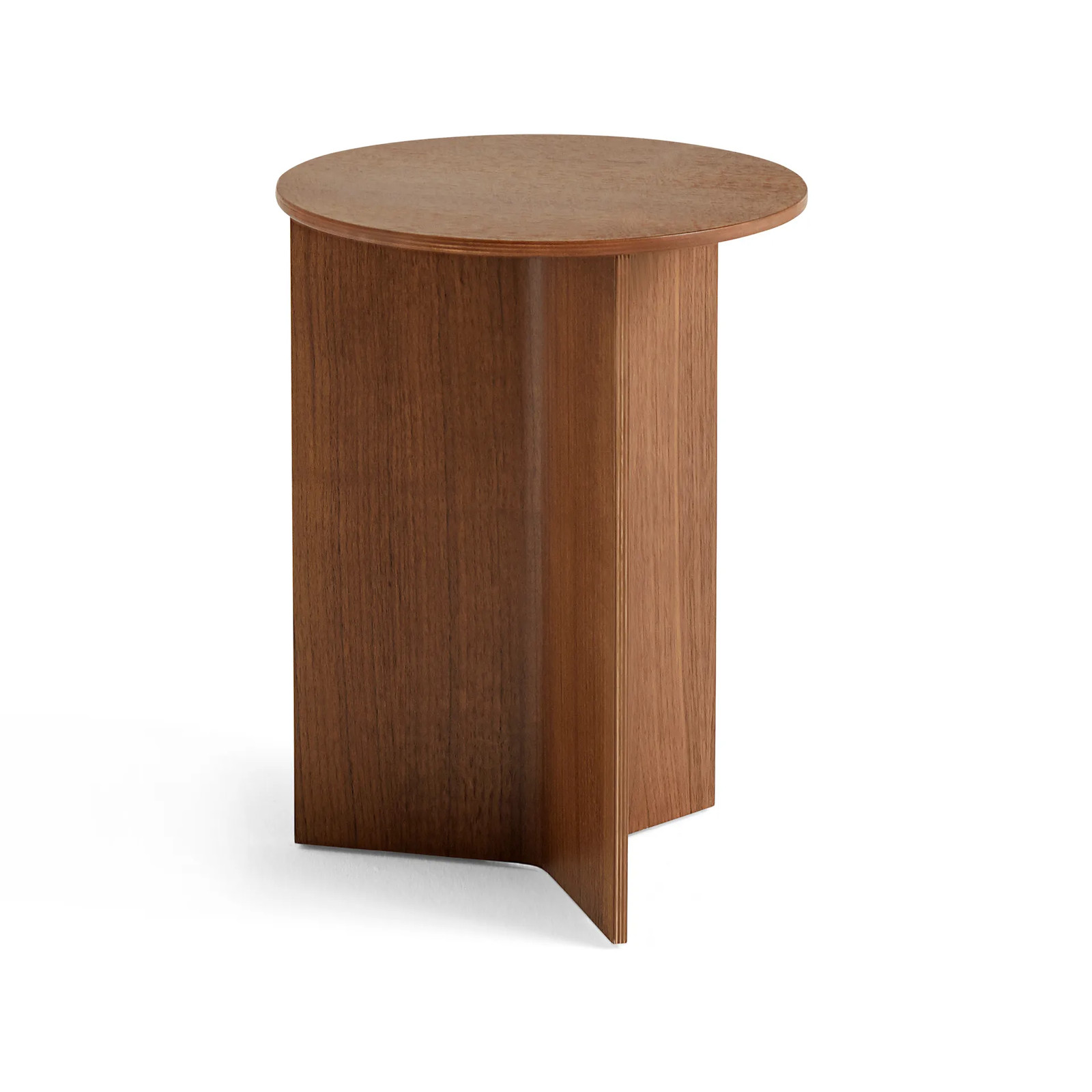 HAY Slit high bijzettafel gelakt walnoot Ø35 cm