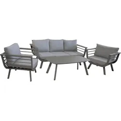 Garden Pleasure Lounge Set ELIA, Aluminium Dunkelgrau / Kissen 100 % Polyester Grau