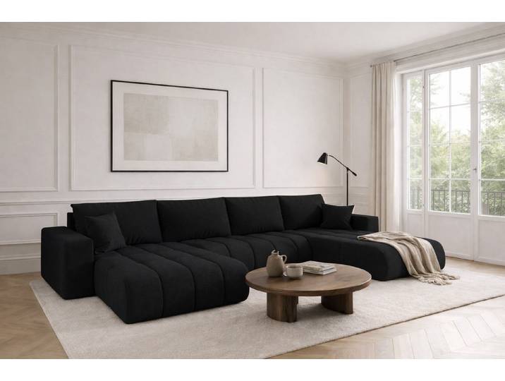 Kaiser Möbel Ecksofa U-Form Sofa mit Schlaffunktion im Stoff WIND MILO U PREMIUM, U-Form,Pflegeleichter Webstoff WIND,Hohe Abriebfestigkeit