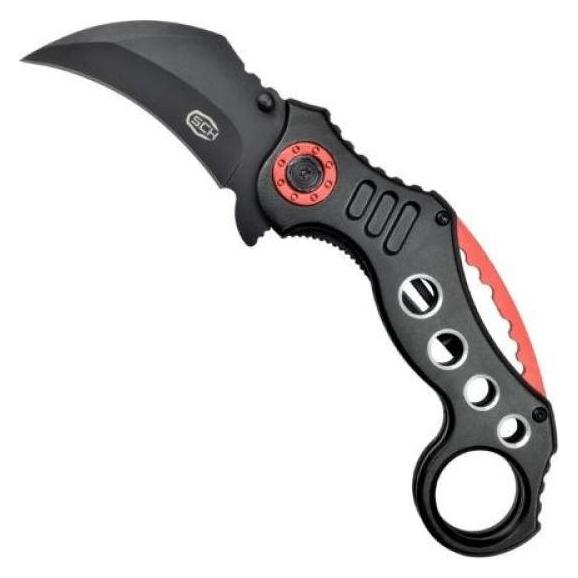 SCK Nóż Steel Claw Knives Karambit K29 czarno-czerw (19 cm) (CC-CW-K29)