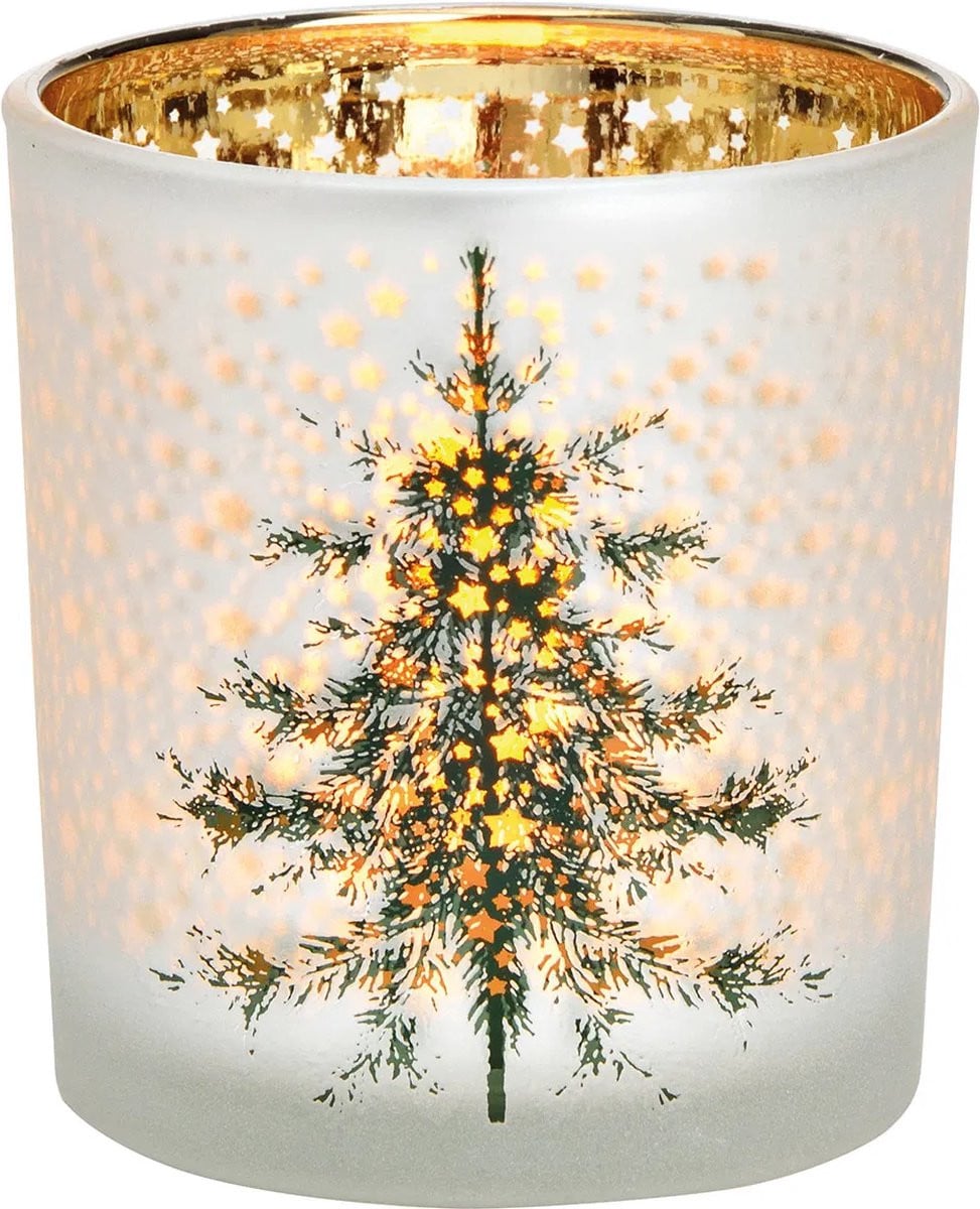 Sparkling kerstboom waxinelichthouder