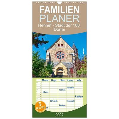 Familienplaner 2027 - Hennef - Stadt der 100 Dörfer mit 5 Spalten (Wandkalender, 21 x 45 cm) CALVENDO