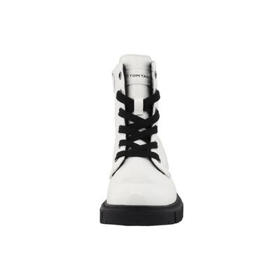 Stiefel TOM TAILOR "Tom Tailor Tall Boots", Mädchen, Gr. 32, schwarz-weiß (weiß), Polyurethan, unifarben, Schuhe Stiefel