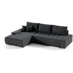ECKSCHLAFSOFA Draco mit Schlaffunktion, links, Anthrazit