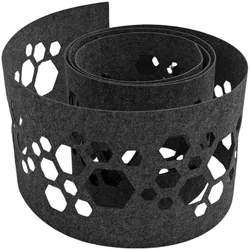zaun|zu® Sichtschutzstreifen Design Vlies Dekor Hexagon Einzelstreifen Schwarzgrau 2,55m
