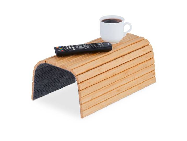 Relaxdays Armleuning dienblad bamboe