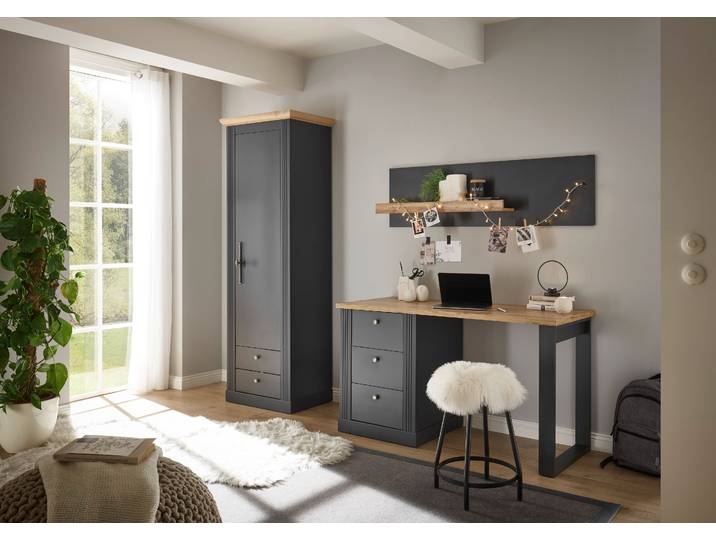 Büromöbel-Set GOODPRODUCT Westminster , grau (grau dunkel), B:204cm H:203cm T:60cm, Holzwerkstoff, Metall, Arbeitsmöbel-Sets, Büromöbel-Set, im romantischen Landhausstil, exclusiv by Otto