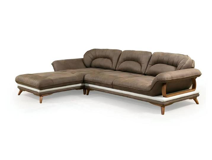 JVmoebel Ecksofa Luxus-Couchgarnitur aus Stoff in edlen Brauntönen mit Art déco-Charme, Made in Europa