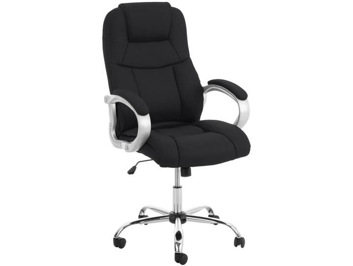 CLP Chefsessel Lederlook Schwarz, Metall, 66x113x70 cm, Büromöbel, Bürostühle, Chefsessel