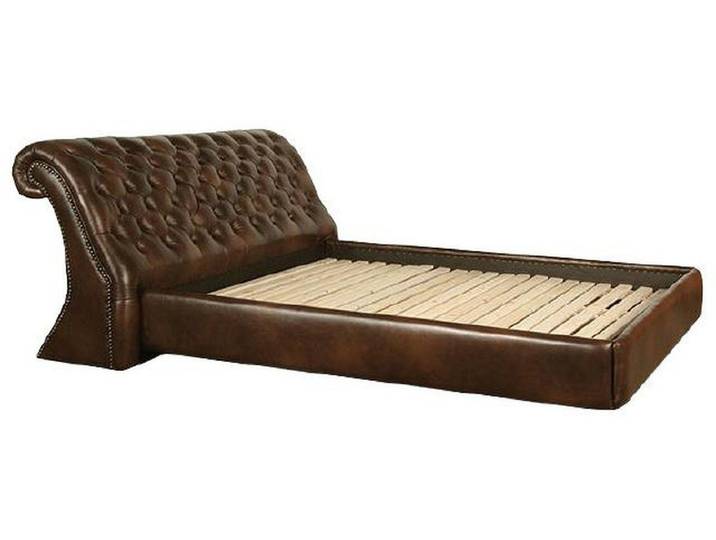 Xlmoebel Polsterbett Chesterfield Wasserbett OXFORD aus Leder mit Druckentlastung (Wasserbett Bett Betten - OXFORD), Hergestellt in Europa
