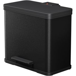 Hailo Mülleimer Öko duo Plus L, schwarz, aus Metall, 9 und 17 Liter