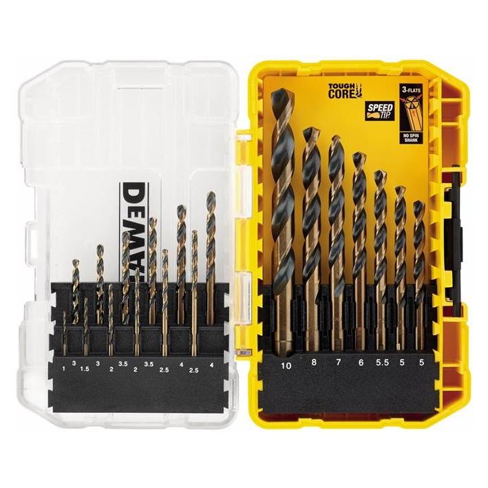 DeWalt HSS Spiralbohrer Satz 1mm 10mm, 19teilig, für verschiedene Materialien (DT70728-QZ)