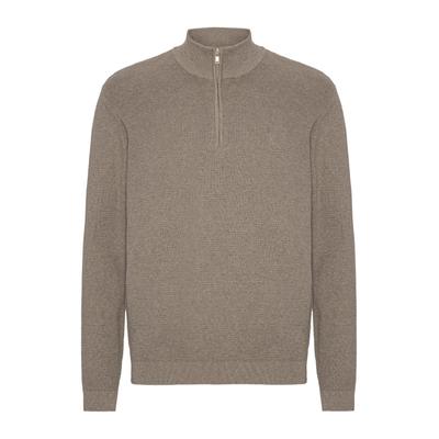 Bolero CLEAN CUT COPENHAGEN "Clean Cut Copenhagen Oscar Half-Zip Knit", Herren, Gr. M, brindle melange, 100% Baumwolle, unifarben, normal, amerikanischer Ausschnitt, Strickjacken Bolero