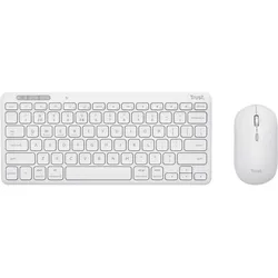 Trust LYRA Keyboard & Mouse white DE (DE, Kabellos), Tastatur, Weiss
