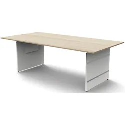 Kerkmann, Schreibtisch, Schreibtisch Form4 extragross Wangen-Gestell 200x100x68-76cm ahorn