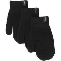 3er Pack ZigZag Bobba Strick-Fäustlinge Kinder 1001 - black
