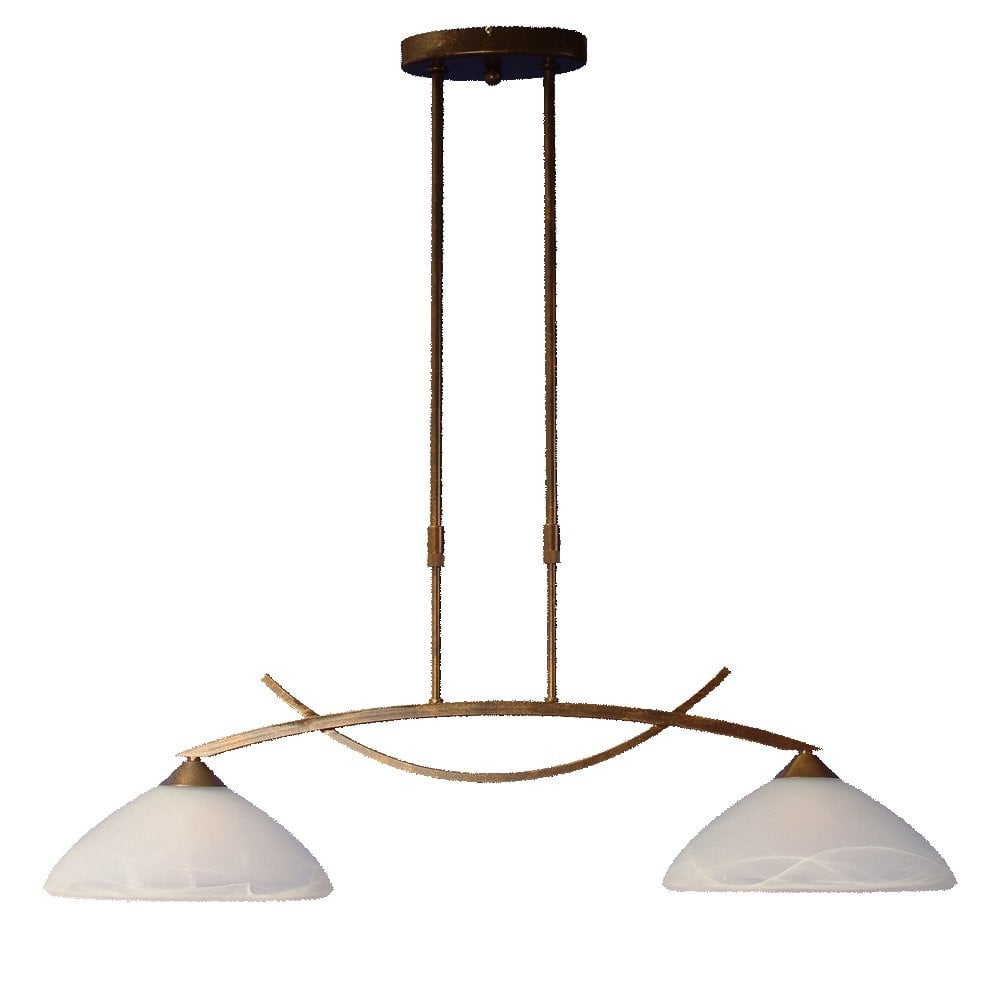Masterlight Verona Eetkamerlamp 2-lichts bronsbruin