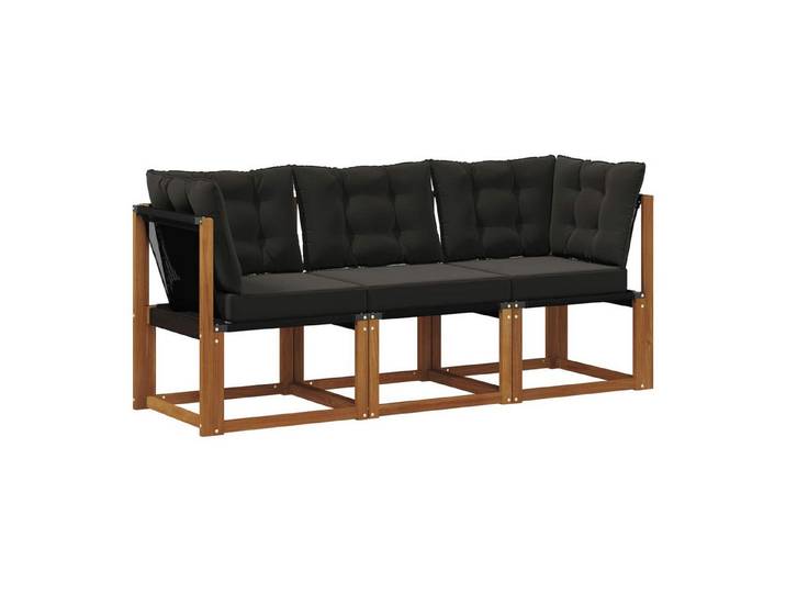 vidaXL Sofaelement 3 stk. Outdoor Mittel- und Ecksofa Natur (3 St)