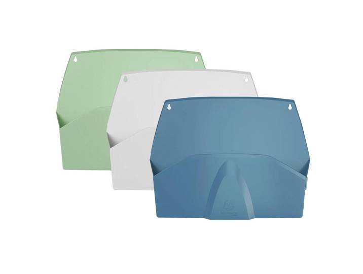 EXACOMPTA Set de 3 compartiments trieurs muraux horizontaux Autentik - Couleurs assorties