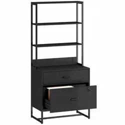AKTENSCHRANK Spanplatte Metall Schwarz