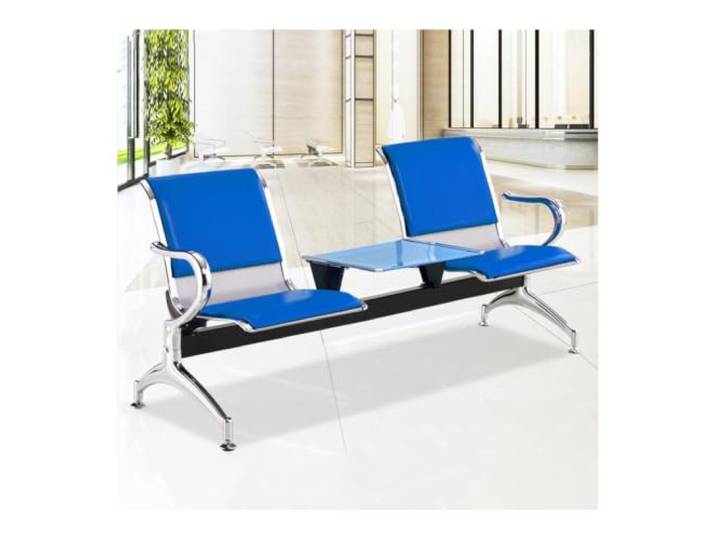 HBOOMOEM FlughafenstüHle, Wartezimmerbank, 150 kg Tragfähigkeit Inklusive Couchtisch, Atmungsaktiv und Komfortabel, Robust und Stabil(With padding)