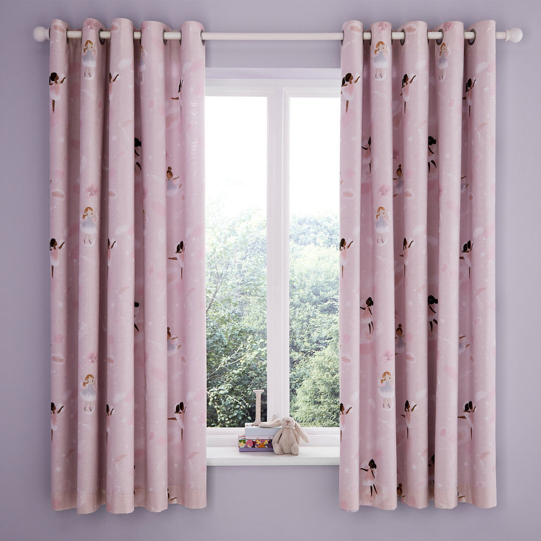 Catherine Lansfield Dancing Fairies Two Panel Curtains 168cm W X 183cm H