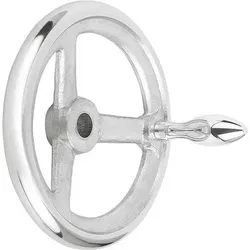 HANDRAD DIN950, D1=80 PASSBOHRUNG D2=12H7, ALUMINIUM, KOMP:ALUMINIUM, BALLENGRIFF FESTSTEHEND