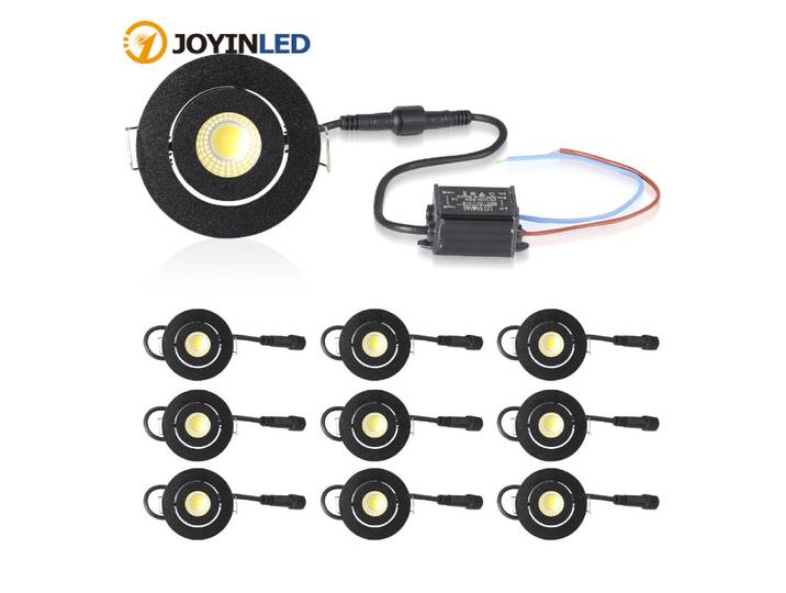 JOYINLED Mini spot LED encastré rond étanche 3W pour plafond, lampes LED encastrées pour salon, armoire, chambre à coucher