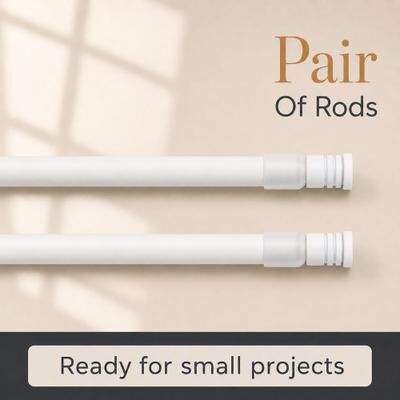 Evideco Set of 2 Adjustable Tension Rods Lightweight Curtains