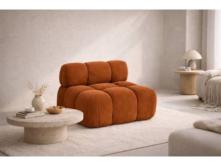 Kaiser Möbel Sofa-Mittelelement modulares System, Veloursstoff Salvador,SELIA (Einzelelement), Veloursstoff Salvador hochelastischer HR-Schaum Wellenfederung