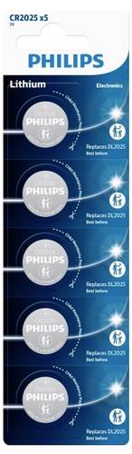 Philips Knopfzelle CR2025 3V 5 St. Lithium Minicells