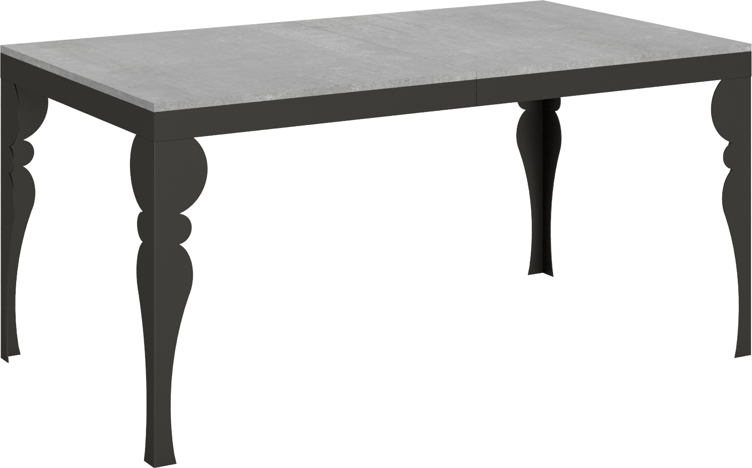 ITAMOBY - Ausziehtisch 160/420x90 cm Paxon Evolution Zement Gestell und Füße Anthrazit