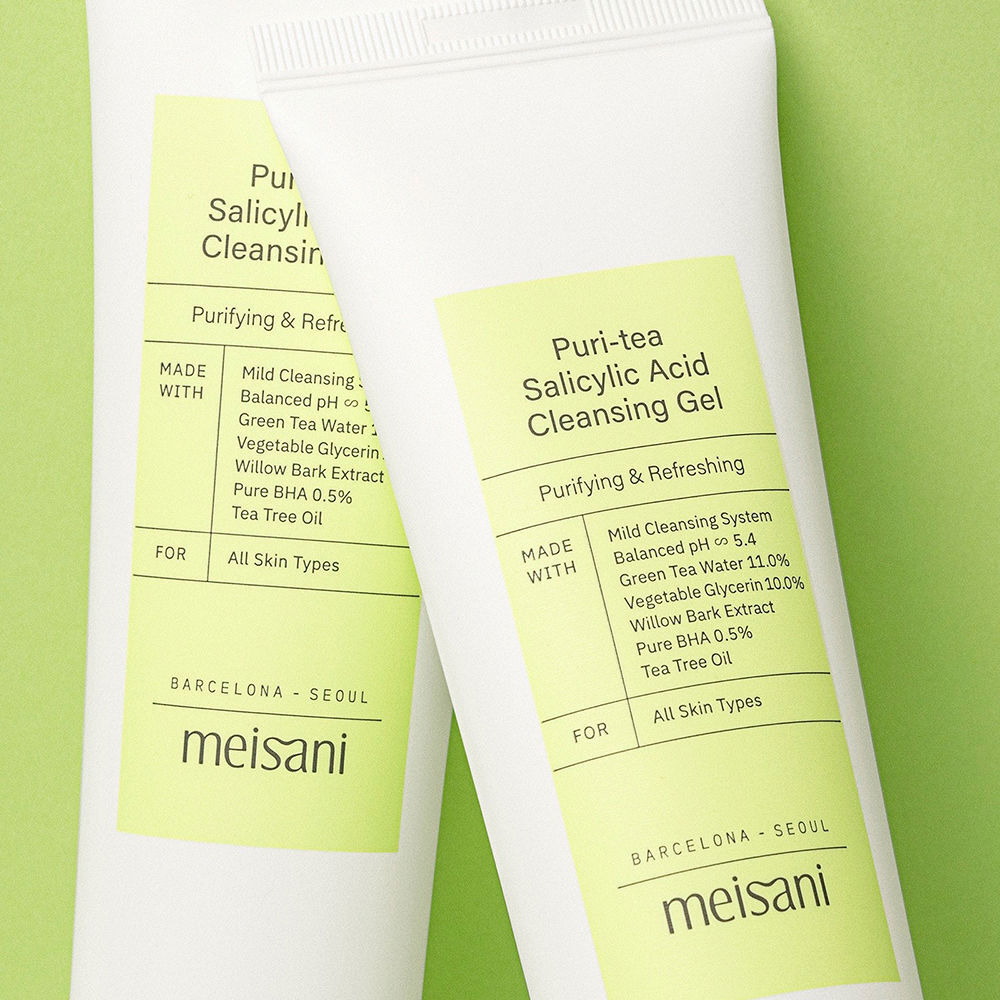 Meisani PURI-TEA ácido salicílico gel de limpeza 150 ml