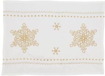 Saro Lifestyle Sophisticated Snowflake Placemat with Intricate Embroidery (Set of 4)