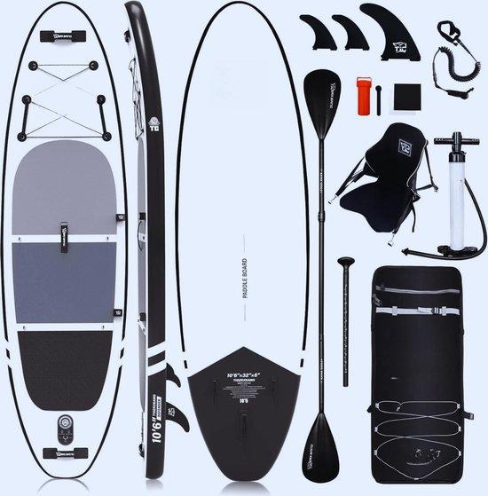 Famanu Stand Up Paddle Board 10'6" x 32" x 6" mit Premium Zubehör - Komplettset für Erwachsene und Kinder