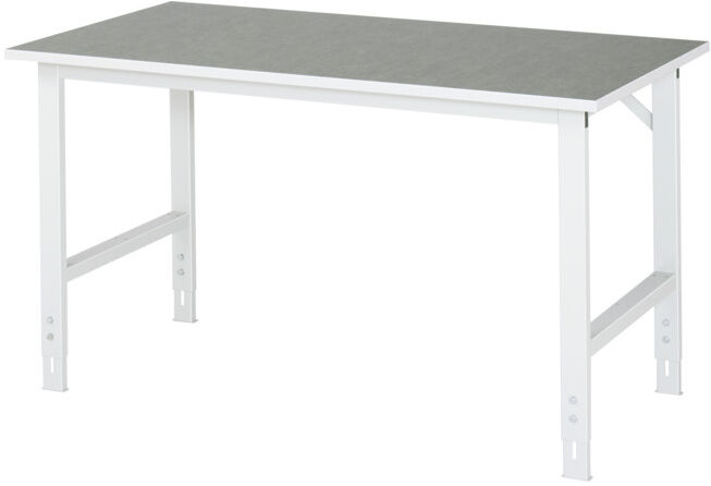 Table de travail Tom Rau LxPxH 1500x800x760-1080mm, plateau de travail en linoléum (06-625L80-15.12)
